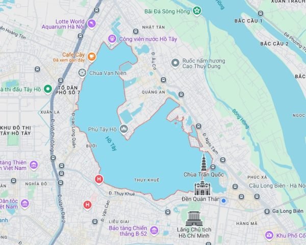 Bản đồ Hồ Tây Hà Nội