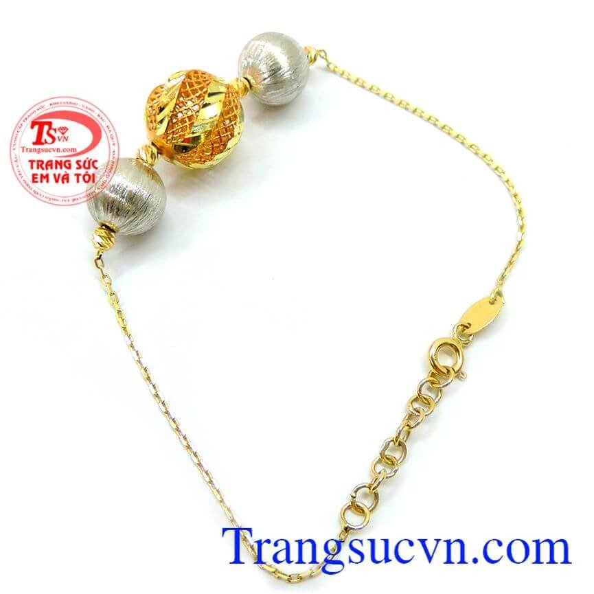 Bán sản phẩm lắc tay vàng nữ hạt tròn với chế tác tinh tế
