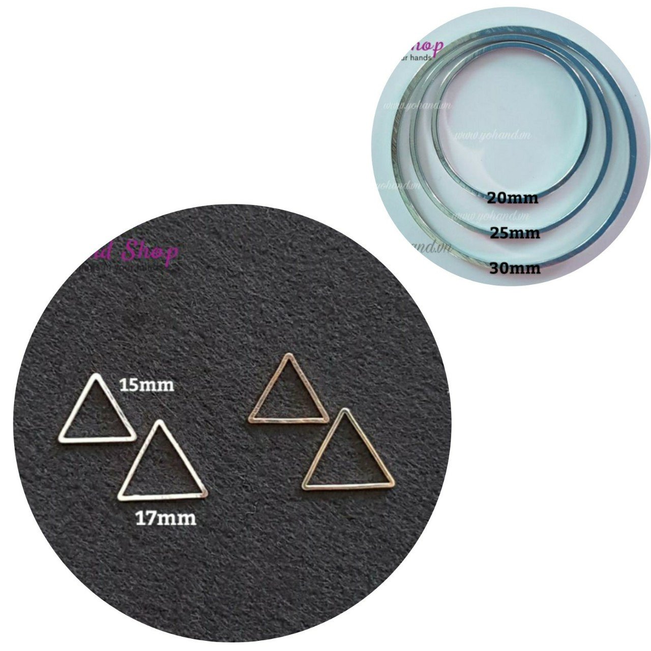Bộ sưu tập mặt charm hợp kim hình học đa dạng