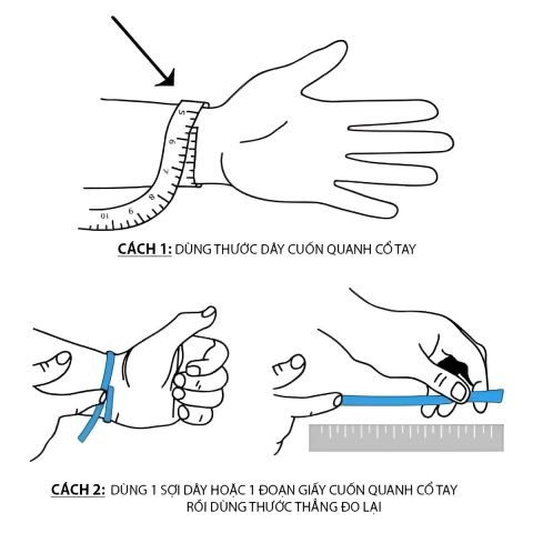 Cách đo chu vi cổ tay để chọn size vòng