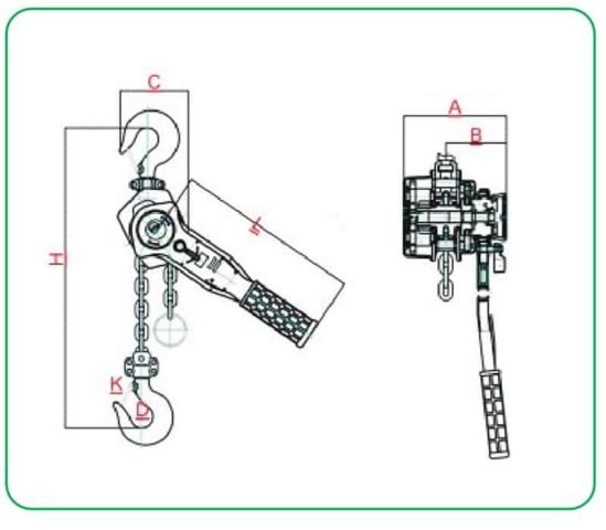 Cấu tạo chi tiết các bộ phận của pa lăng xích lắc tay 500kg