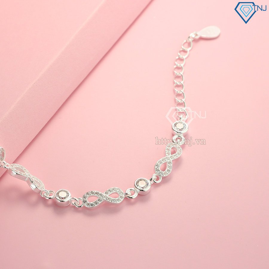 Lắc tay bạc vô cực với biểu tượng sự vĩnh cửu
