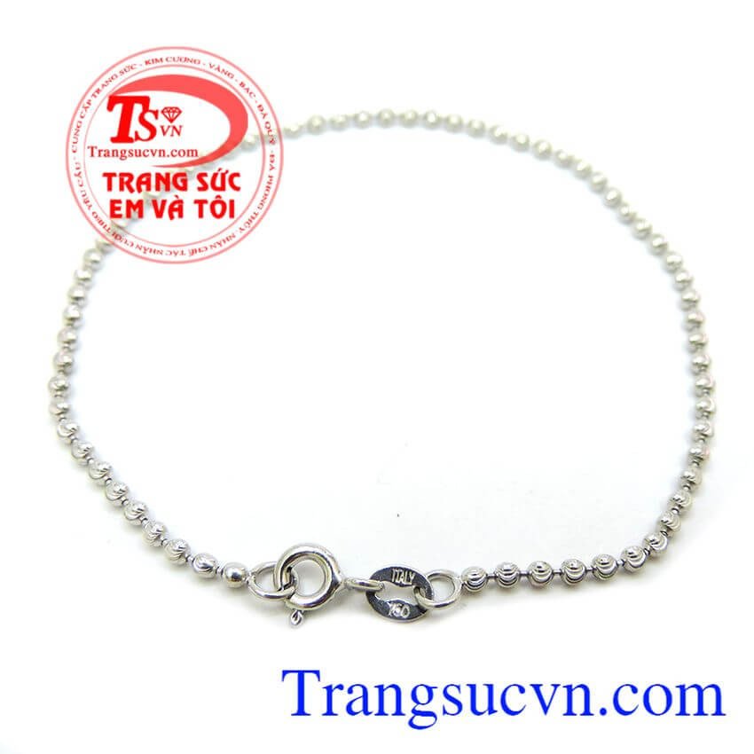 Lắc tay bi vàng trắng sang trọng trong hộp quà