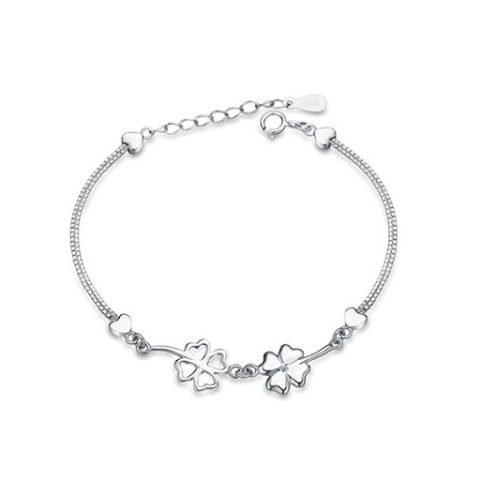 Lắc tay cỏ 4 lá hình trái tim