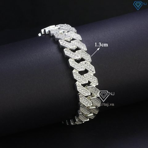 Lắc tay nam mắt xích Cuban bạc LTA0081 đẹp