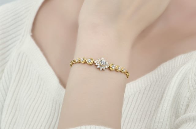 Lắc tay nữ vàng tây đính đá Cubic Zirconia giá phải chăng