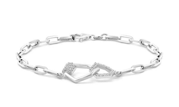 Lắc tay nữ vàng trắng 14K gắn đá CZ tôn lên phong cách cá tính, thời thượng