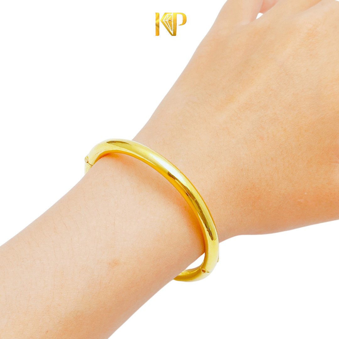 Lắc tay vàng 24K 5 chỉ trơn cho cả nam và nữ, dễ phối đồ