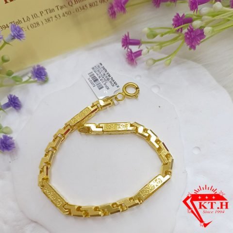Lắc tay vàng nam 18K thiết kế mắt xích dẹt
