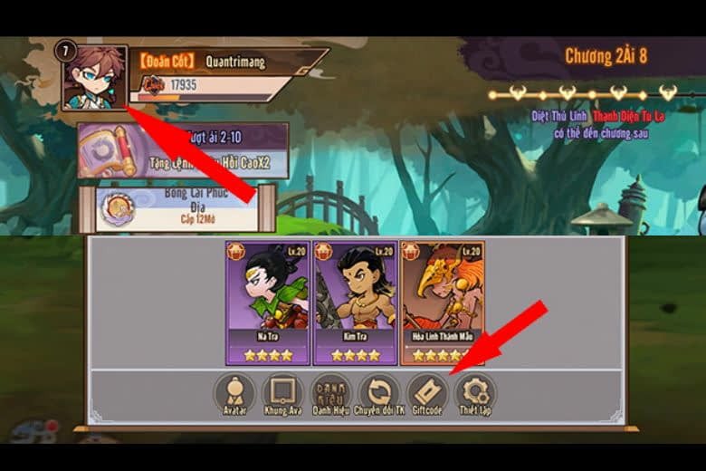 Màn hình giao diện game Tây Du Phục Ma khi bắt đầu nhập hoan lạc tây du code