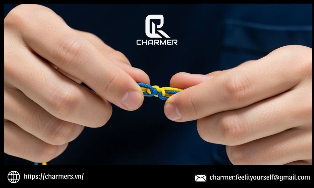 Tết vòng tay bằng 2 dây vòng tay Charmer