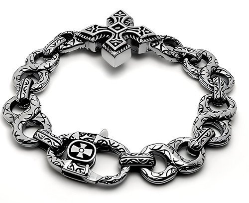 Thiết kế vòng tay Gothic với họa tiết đầu lâu