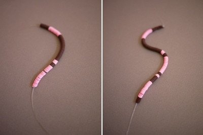 Vòng tay dây cước và sequin bước 3
