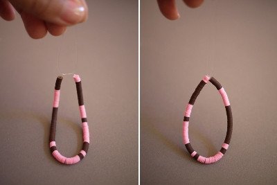 Vòng tay dây cước và sequin bước 4