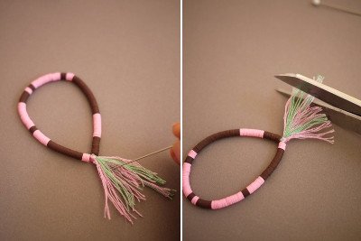 Vòng tay dây cước và sequin bước 6