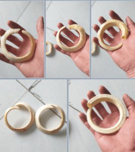 Vòng tay nanh heo rừng với kiểu dáng cong đặc biệt