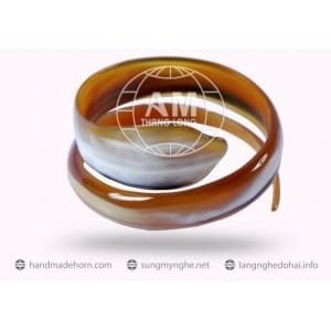 Vòng tay sừng trâu đơn giản với màu nâu đen