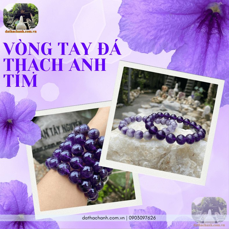 Vòng tay thạch anh tím nguyên khối cho mọi lứa tuổi