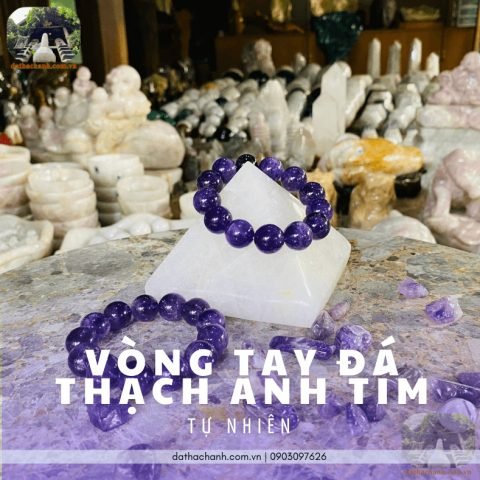 Vòng tay thạch anh tím nguyên khối đẹp