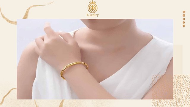 vòng tay vàng trơn 18k 1 chỉ tinh tế