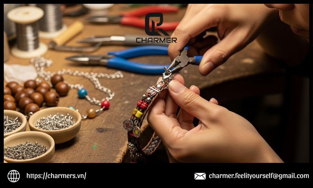 Ý tưởng phối hợp charm và dây để làm vòng tay handmade cá tính, độc đáo