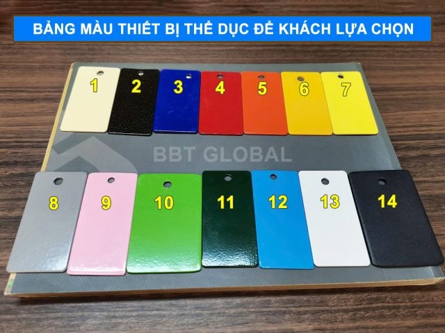 Bảng màu thiết bị thể dục ngoài trời BBT GLOBAL