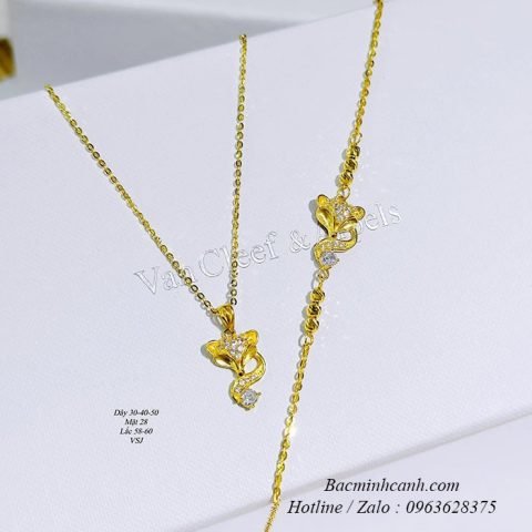 Bộ lắc tay vàng 10k hình hồ ly sang trọng