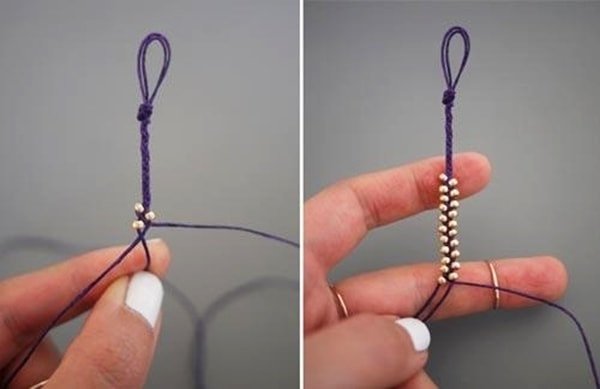 Bước 5: Thắt nút cuối và gắn khóa cho vòng tay đan len