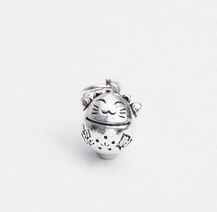 charm vòng tay bạc hình mèo thần tài may mắn