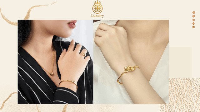 Gợi ý các cách phối trang phục thời thượng cùng vòng tay vàng 18k trơn