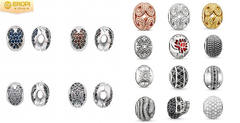 Hạt charm đa dạng của vòng tay Pandora với các hình dáng và chủ đề phong phú