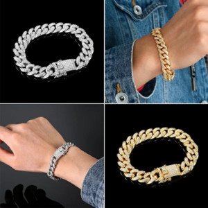 Hình ảnh cận cảnh lắc tay nam vàng 24k 2 chỉ dạng móc xích đơn giản