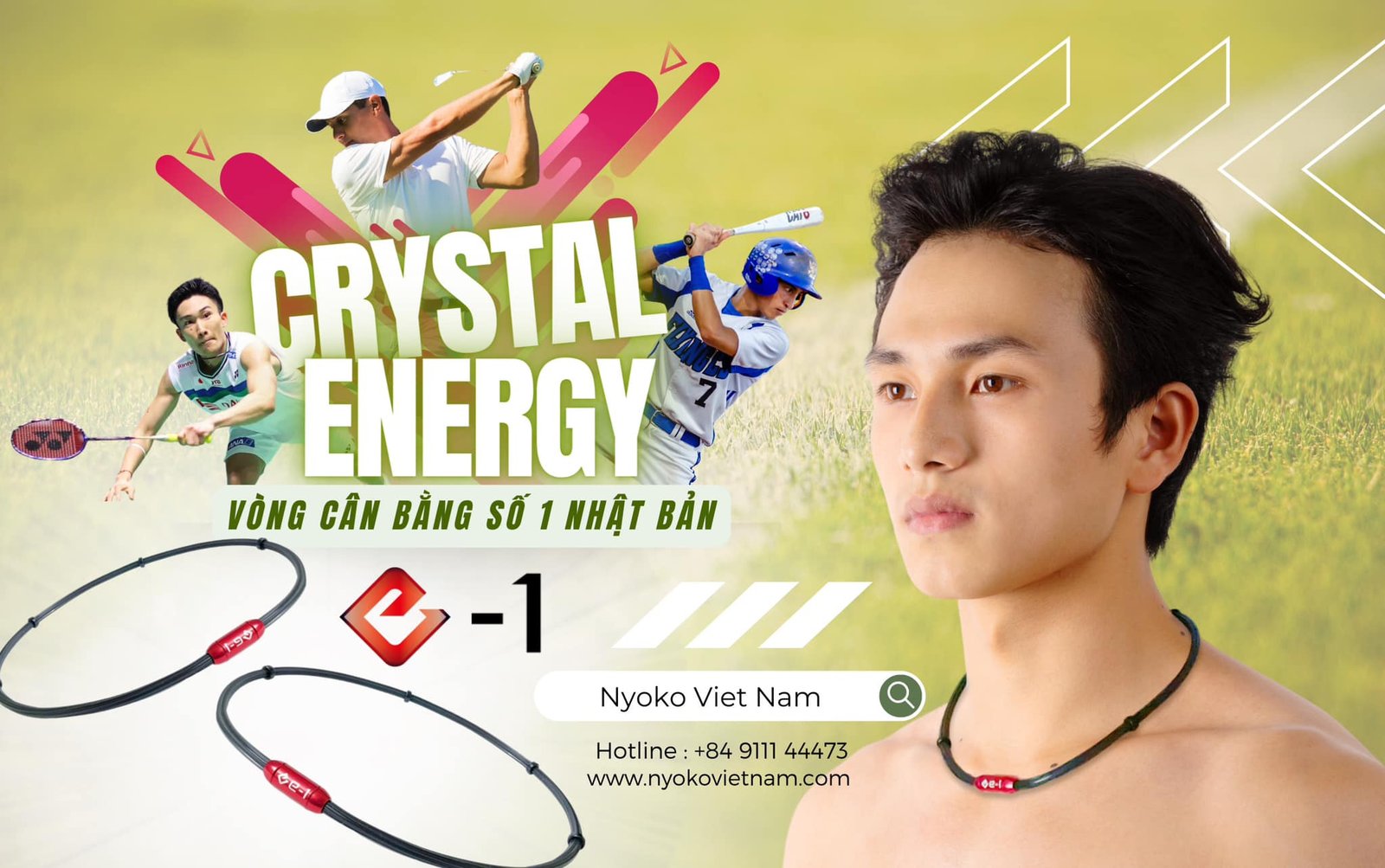Hình ảnh cận cảnh vòng tay cân bằng E-1 với nam châm Neodymium, biểu tượng của công nghệ sức khỏe tiên tiến