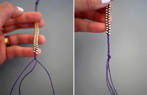 Hoàn thiện vòng tay tết rít phối hạt với khóa khuy áo chắc chắn và đẹp mắt.