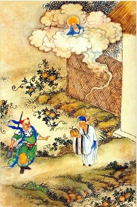 Hoàng Mi lão quái bị Phật Di Lặc và Ngộ Không lừa ăn quả dưa giả, rơi vào cái bẫy trí tuệ.