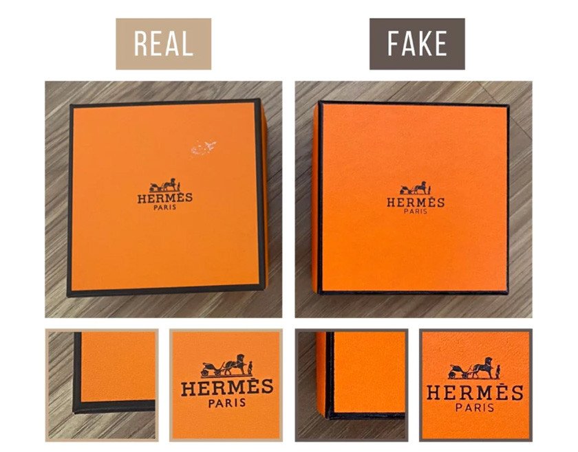 Hộp đựng màu cam đặc trưng của vòng tay Hermes chính hãng