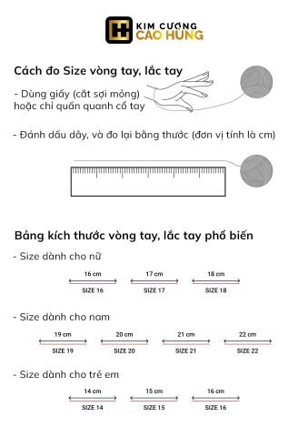 Hướng dẫn đo size vòng tay nam bạch kim