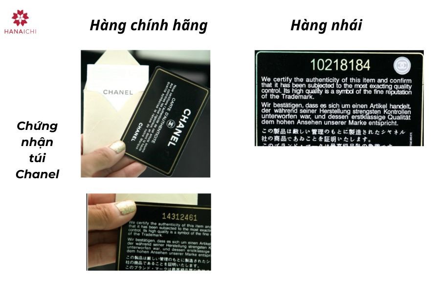 Kiểm tra bao bì và thẻ chứng nhận đi kèm lắc tay Chanel chính hãng