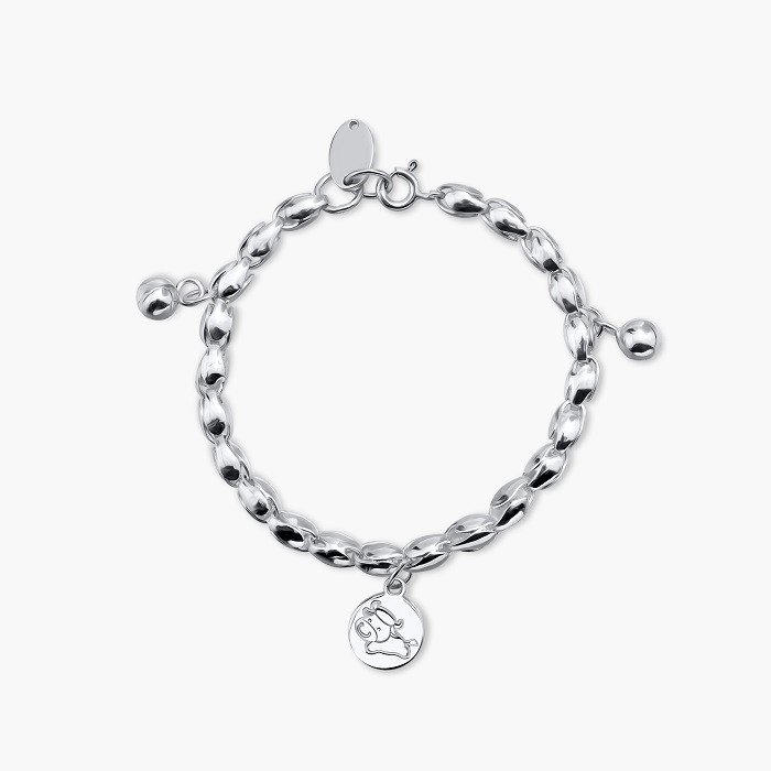 Lắc tay bạc có charm hình con trâu nhỏ