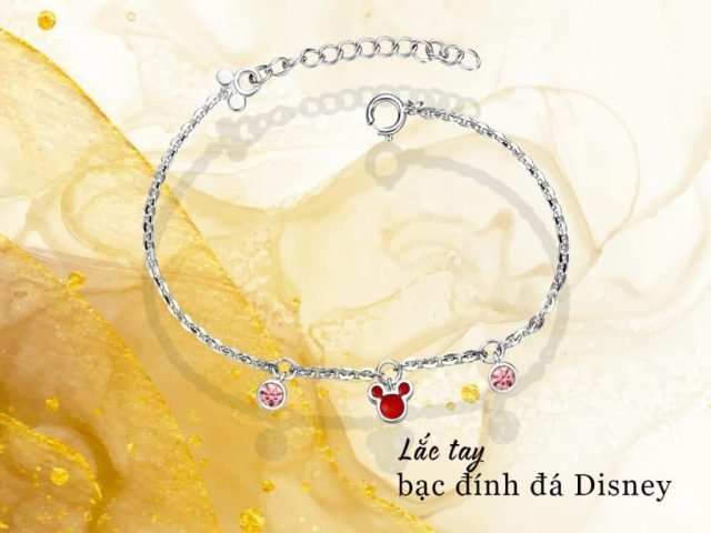 Lắc tay bạc đính đá charm hình nhân vật hoạt hình, quà tặng lắc tay ý nghĩa cho người trẻ