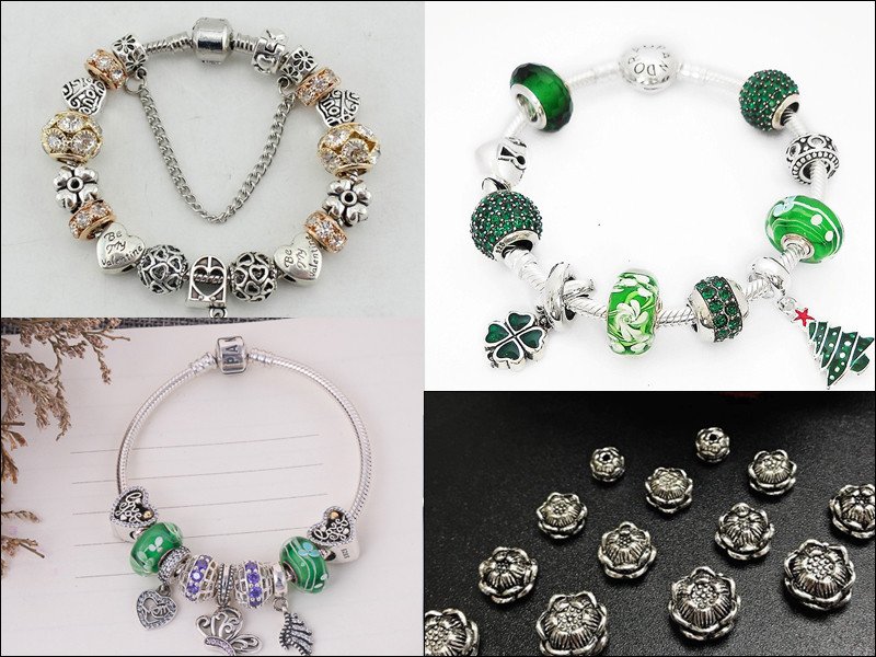 Lắc tay bạc nữ PNJ kiểu dáng charm