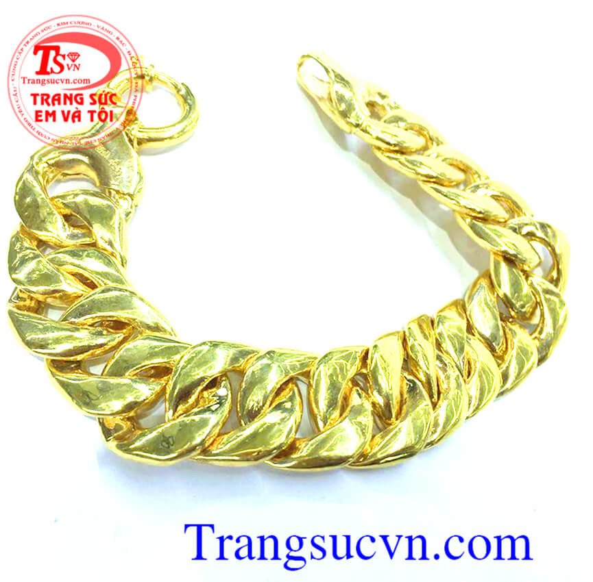 Lắc tay nam vàng 9999 thiết kế mắt xích mạnh mẽ