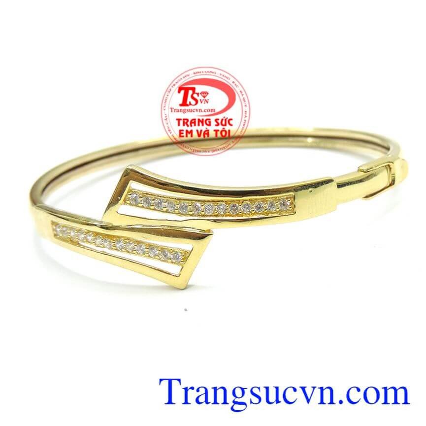 Lắc tay nữ vàng 10k đính đá nhỏ tinh xảo