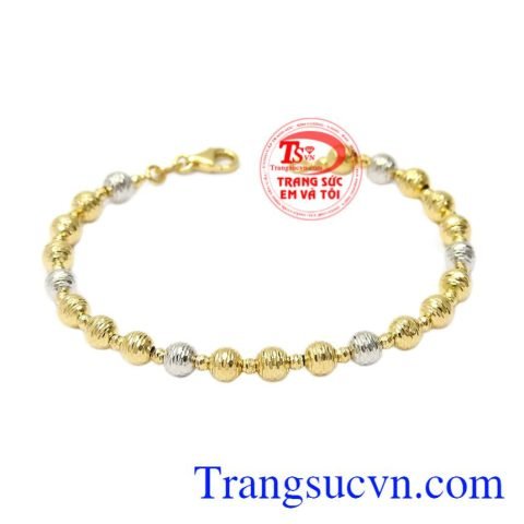 Lắc tay nữ vàng tây 10k kiểu bi tinh tế, hợp thời trang