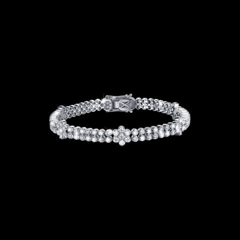 Lắc tay nữ vàng trắng 18k đính kim cương tinh xảo
