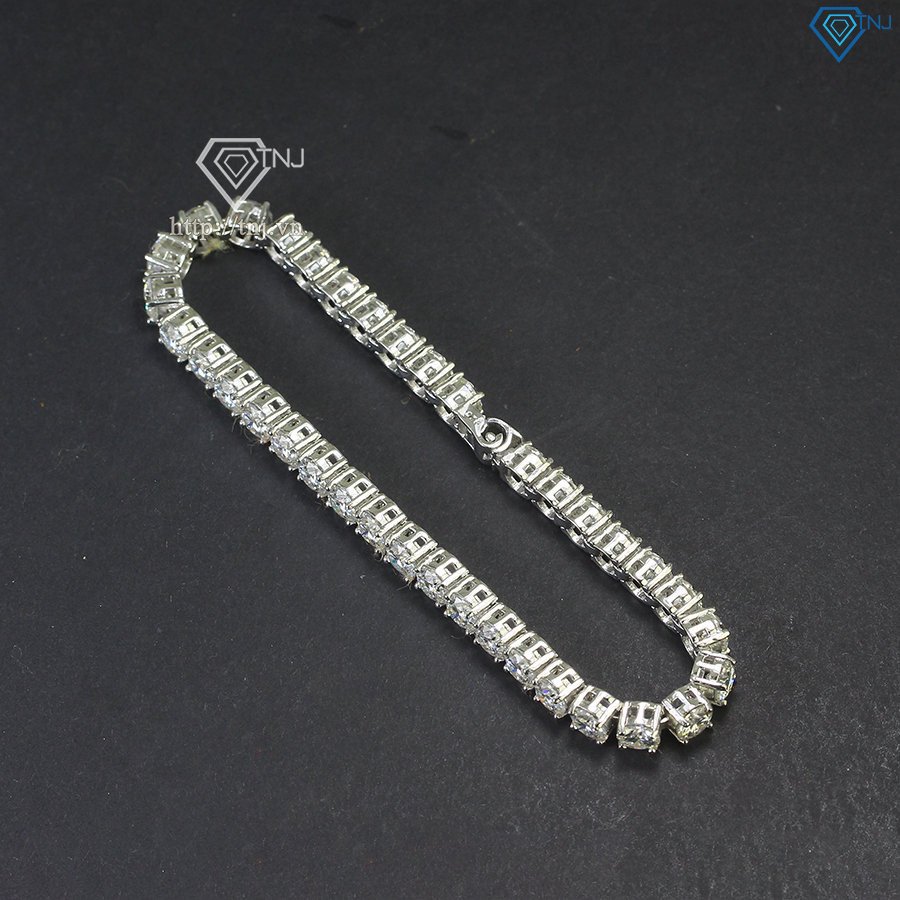 lắc tay tennis PNJ bạc 925 đính Moissanite 5mm cao cấp