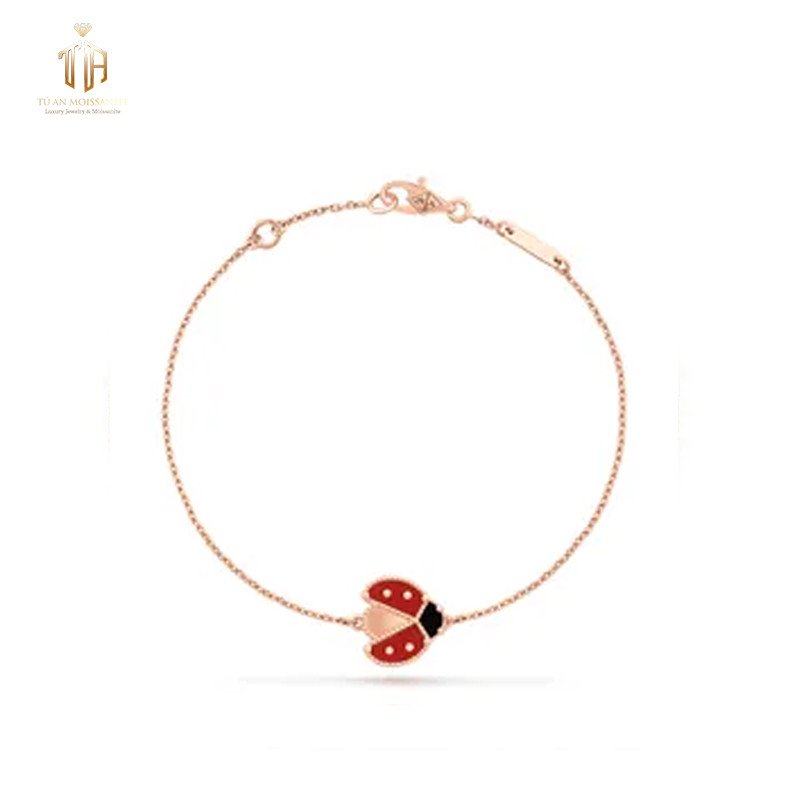 Lắc tay Van Cleef Sweet Alhambra Bracelet VCARN59K00 vàng hồng và đá Carnelian