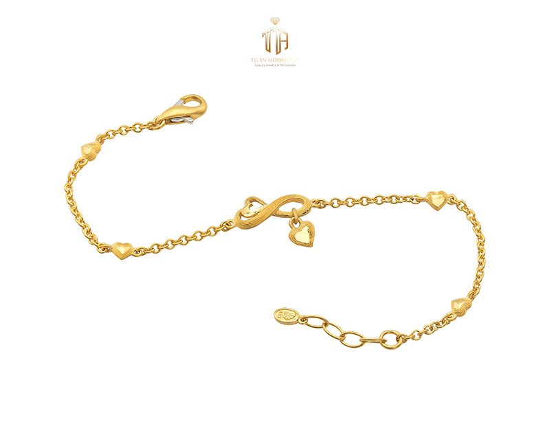 Lắc tay vàng nữ charm vô cực tinh tế