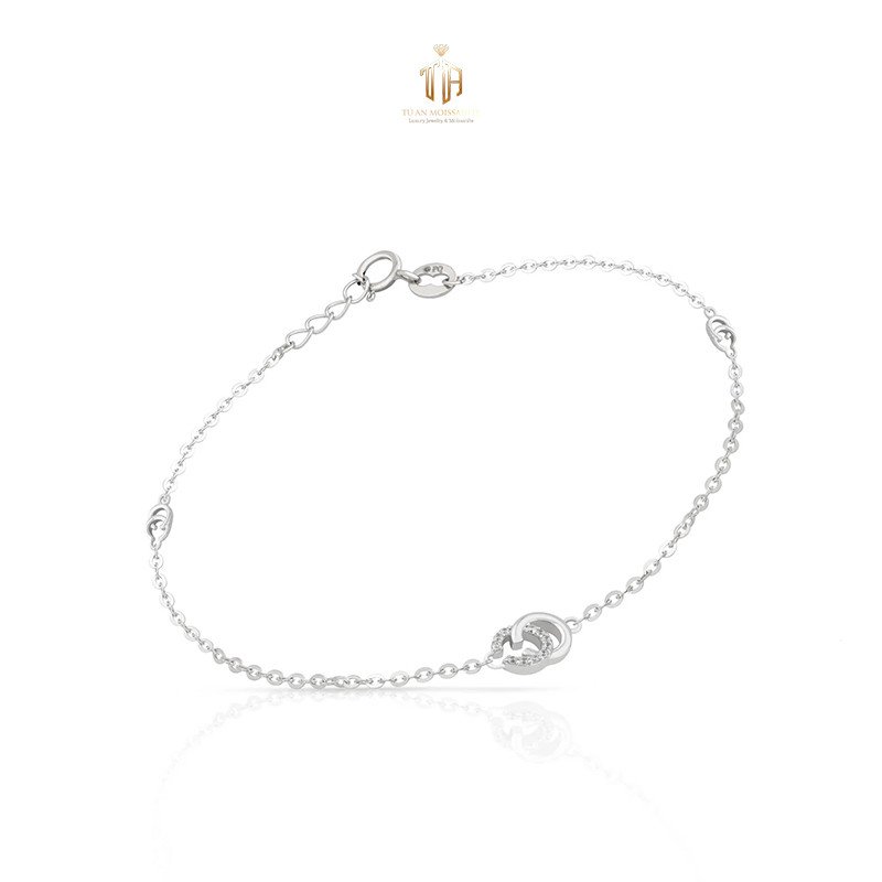 Lắc tay vàng trắng nữ mỏng nhẹ