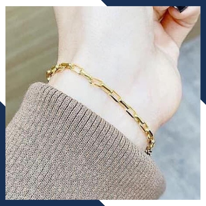 Lắc tay xích vàng 18K được chế tác tỉ mỉ